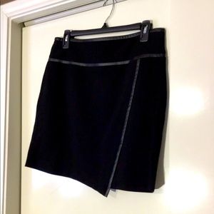 Black skirt with leather trim size 6 White House Black Market.